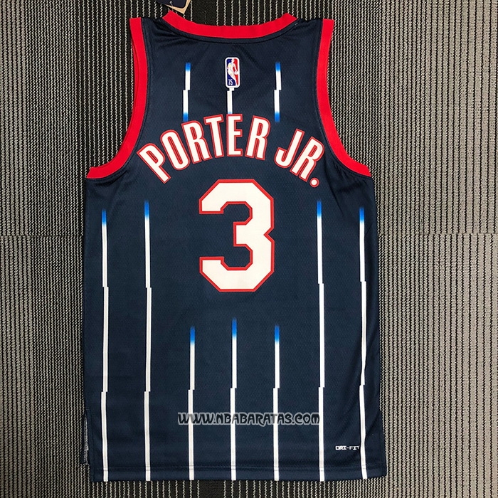 Camiseta Houston Rockets Kevin Porter JR. #3 Ciudad 2021-22 Azul